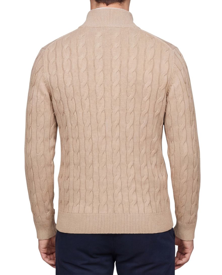 Tommy Hilfiger half zip trui bruin katoen