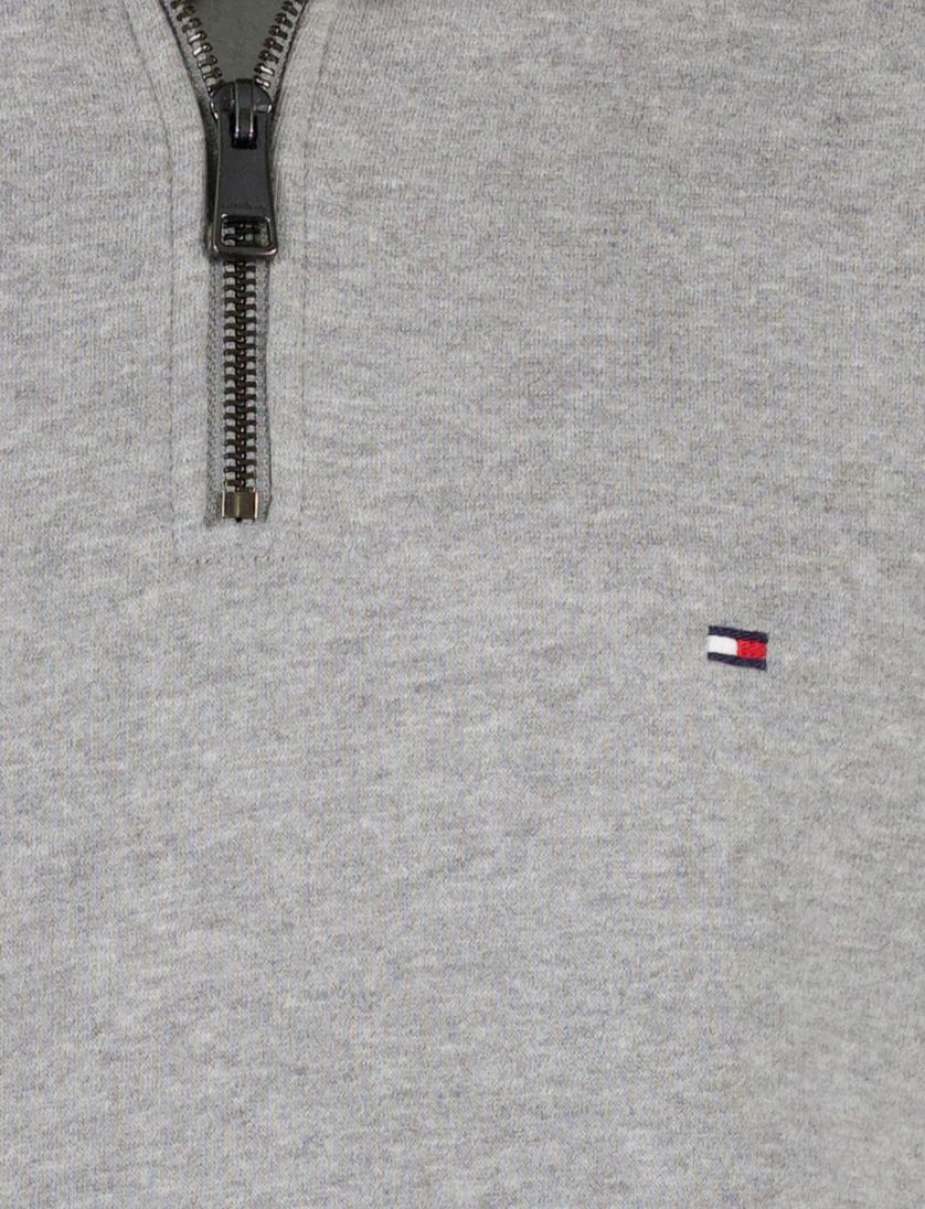 Tommy Hilfiger sweater half zip grijs katoen