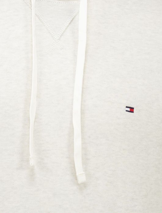 Tommy Hilfiger hoodie grijs effen normale fit katoen