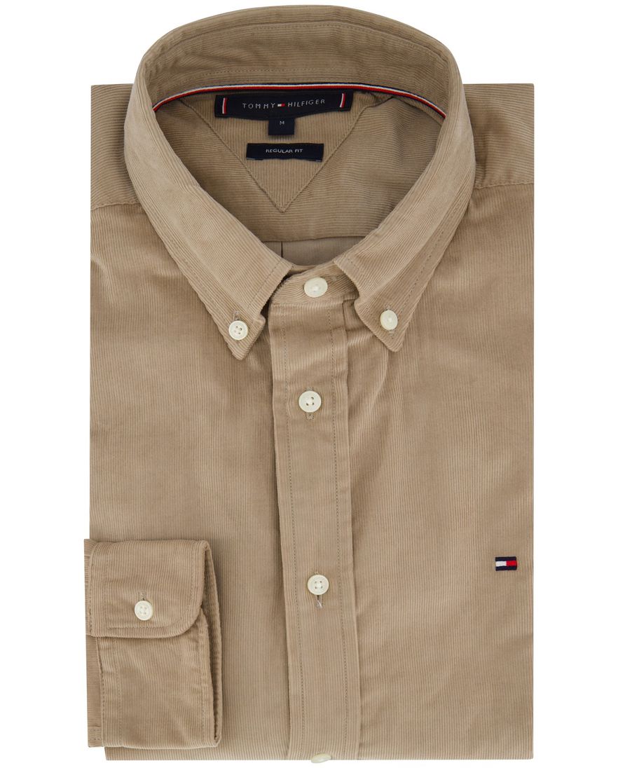 Tommy Hilfiger Regular Fit casual overhemd beige