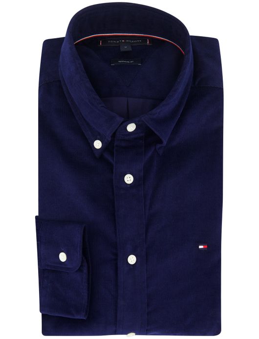 Tommy Hilfiger regular fit overhemd corduroy navy