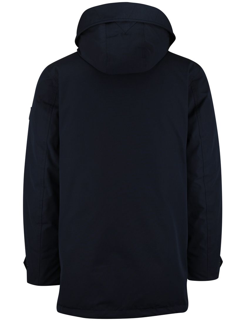 Tommy Hilfiger parka jas normale fit waterdicht donkerblauw