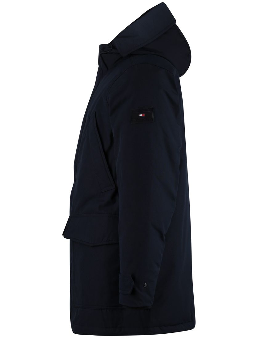 Tommy Hilfiger parka jas normale fit waterdicht donkerblauw
