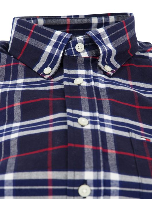 Tommy Hilfiger overhemd donkerblauw geruit
