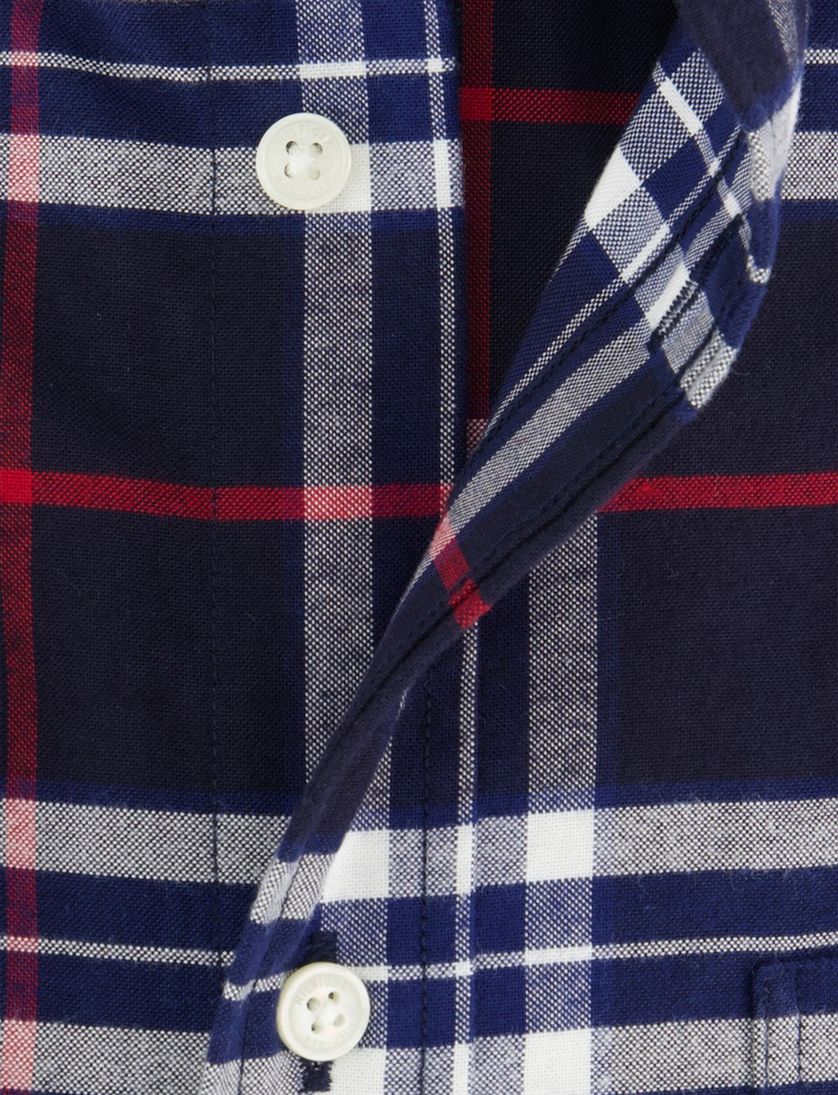 Tommy Hilfiger overhemd donkerblauw geruit regular fit