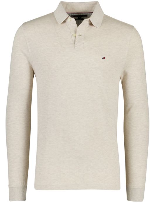 Beige Tommy Hilfiger polo lange mouw beige