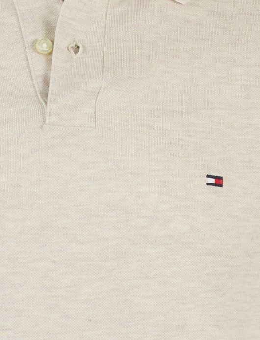Beige Tommy Hilfiger polo lange mouw beige