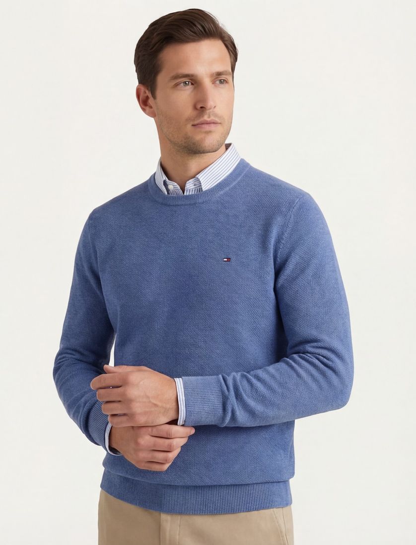 effen trui blauw Tommy hilfiger