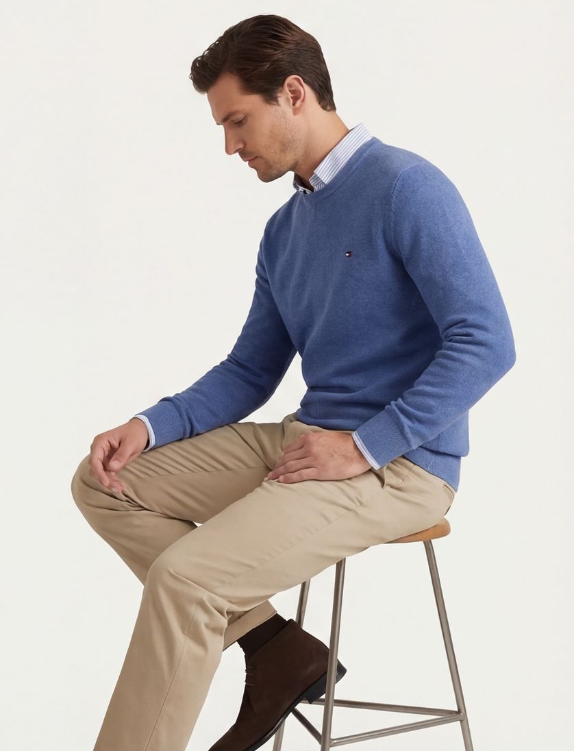 effen trui blauw Tommy hilfiger