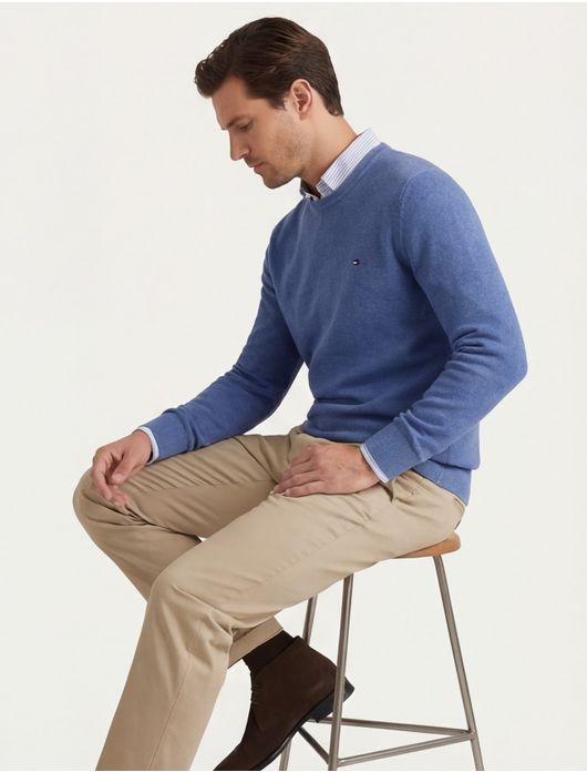 Tommy Hilfiger sweater blauw katoen patroon