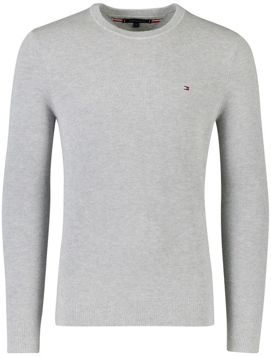 Tommy Hilfiger trui licht grijs katoen patroon