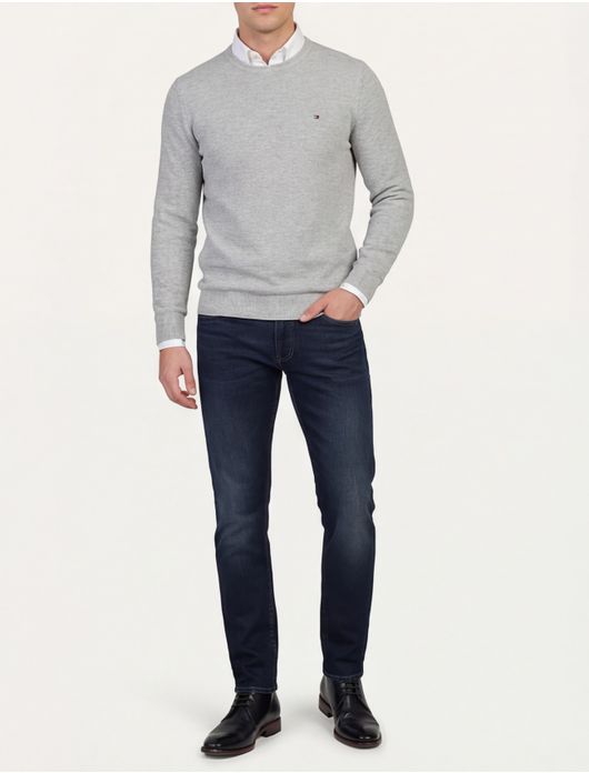 Tommy Hilfiger trui licht grijs katoen patroon