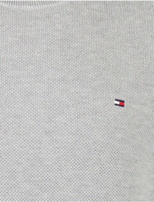 Tommy Hilfiger trui licht grijs katoen patroon