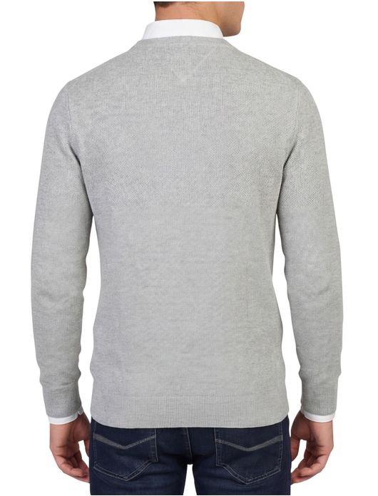 Tommy Hilfiger trui licht grijs katoen patroon