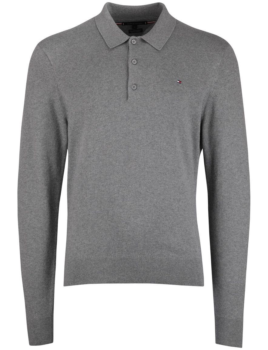 Tommy Hilfiger trui grijs katoen normale fit effen