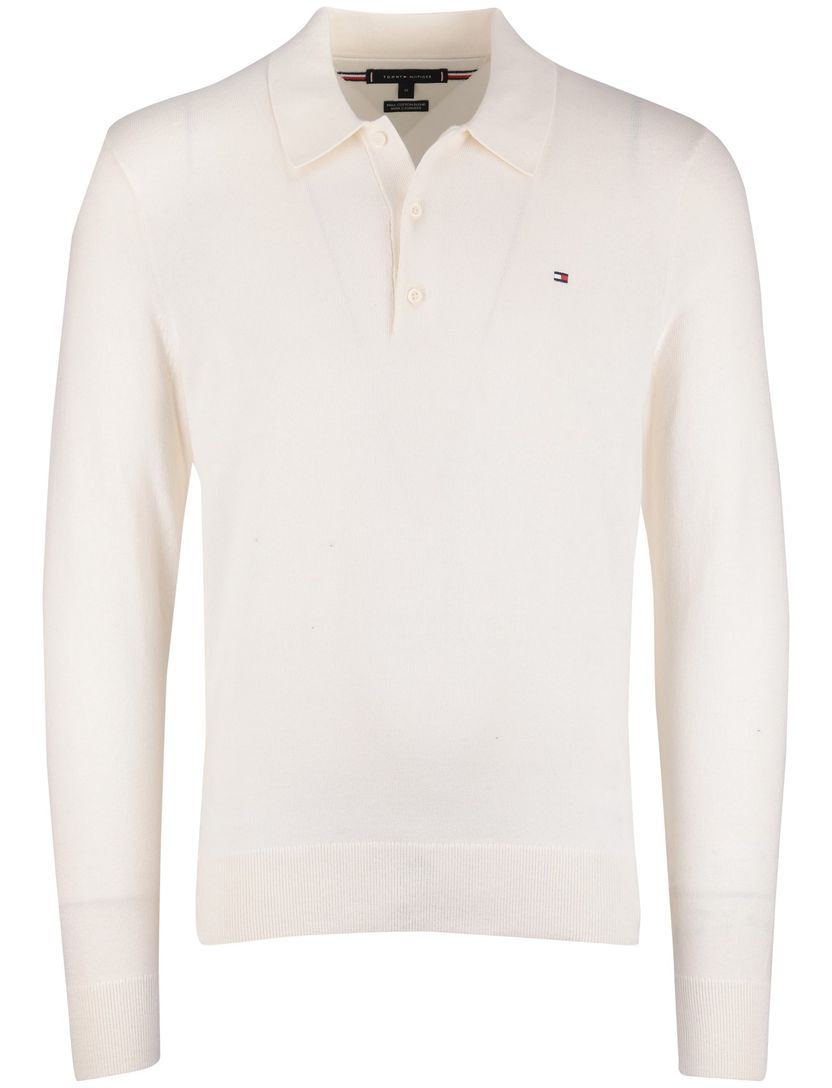 Tommy Hilfiger trui katoen normale fit effen beige