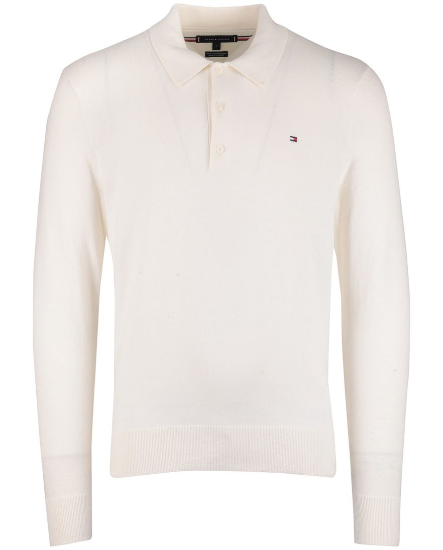 Tommy Hilfiger trui effen beige katoen normale fit