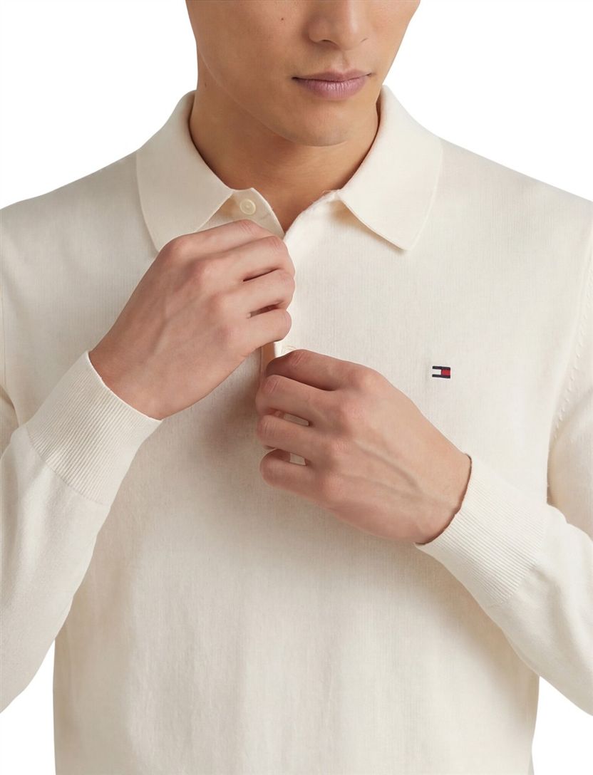 Tommy Hilfiger trui katoen normale fit effen beige