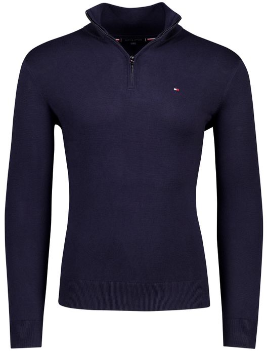 Donkerblauwe half zip Tommy Hilfiger katoen