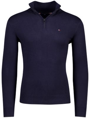Tommy Hilfiger Katoenen half zip Tommy Hilfiger donkerblauw