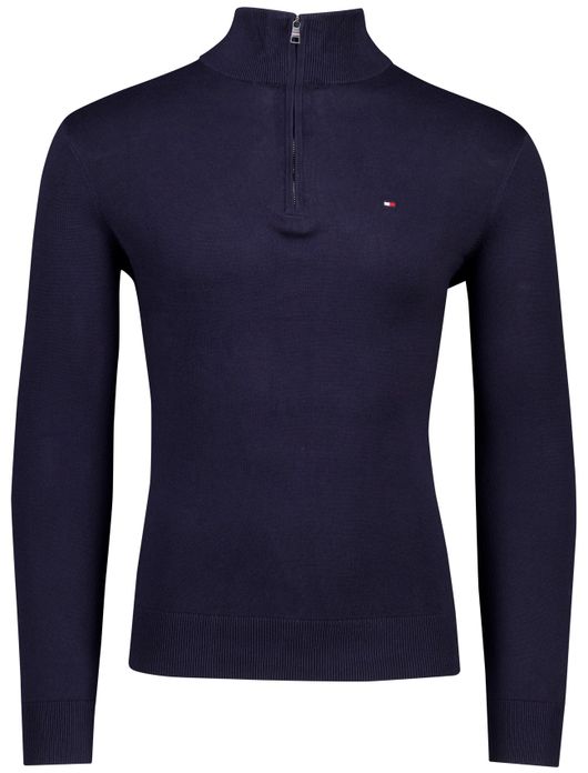 Tommy Hilfiger half zip trui donker blauw