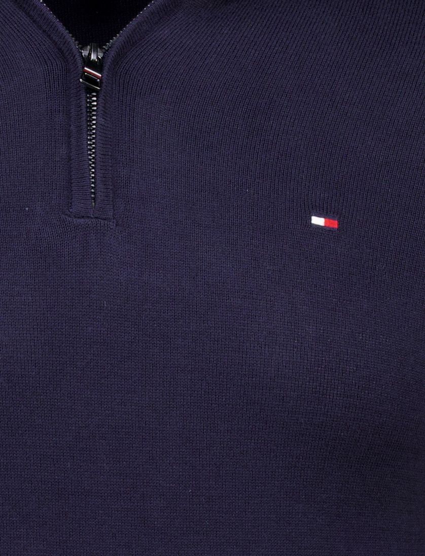 Katoenen half zip Tommy Hilfiger donkerblauw