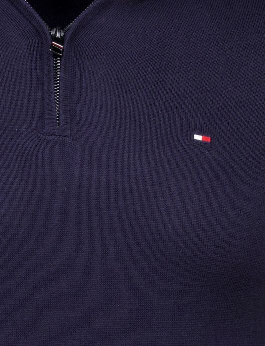 Tommy Hilfiger half zip donkerblauw katoen