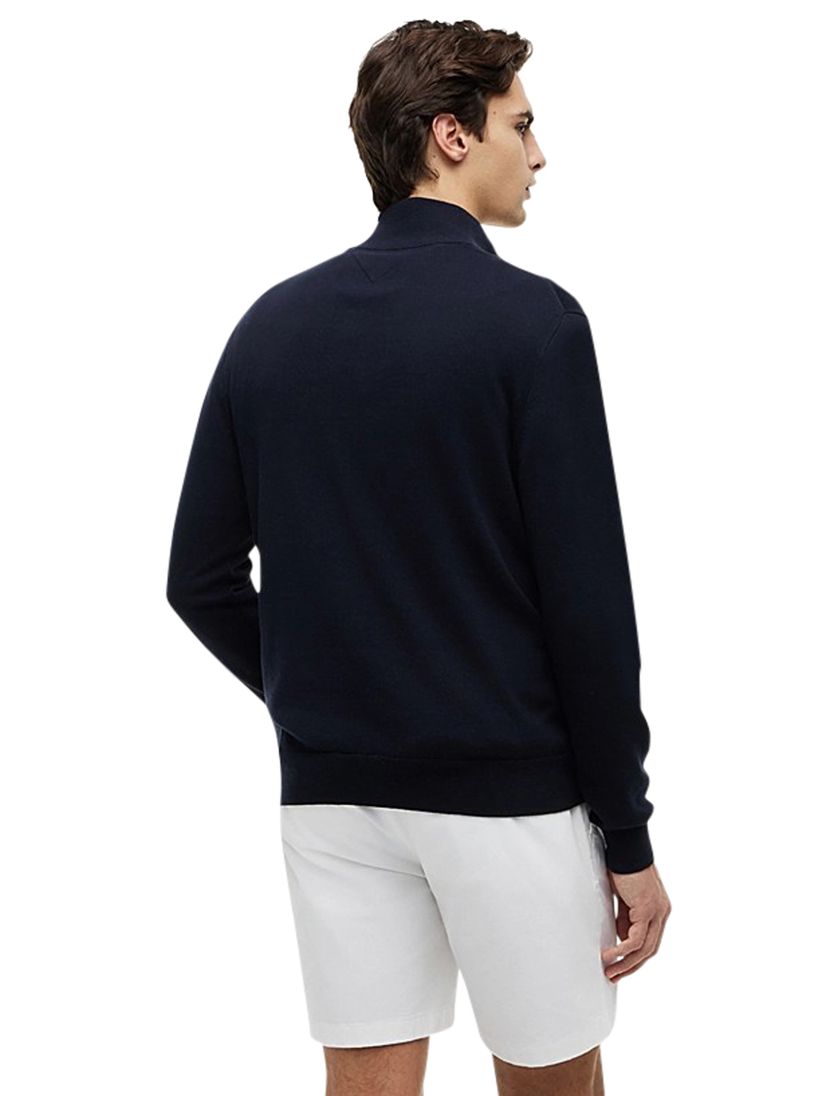Katoenen half zip Tommy Hilfiger donkerblauw