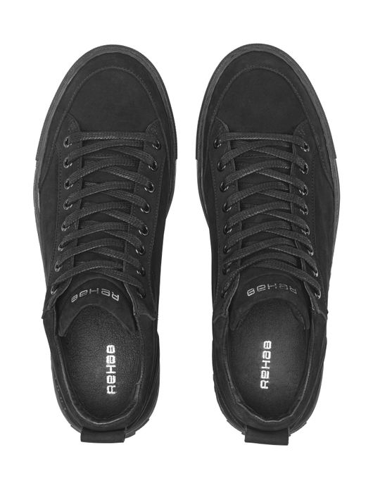 Rehab sneakers zwart leer