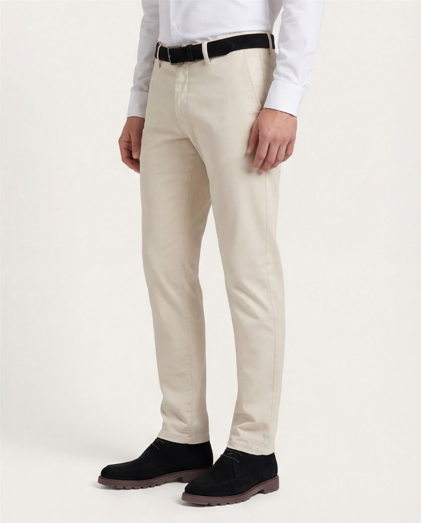 katoenen Pantalon chino Replay Grover beige effen slim fit