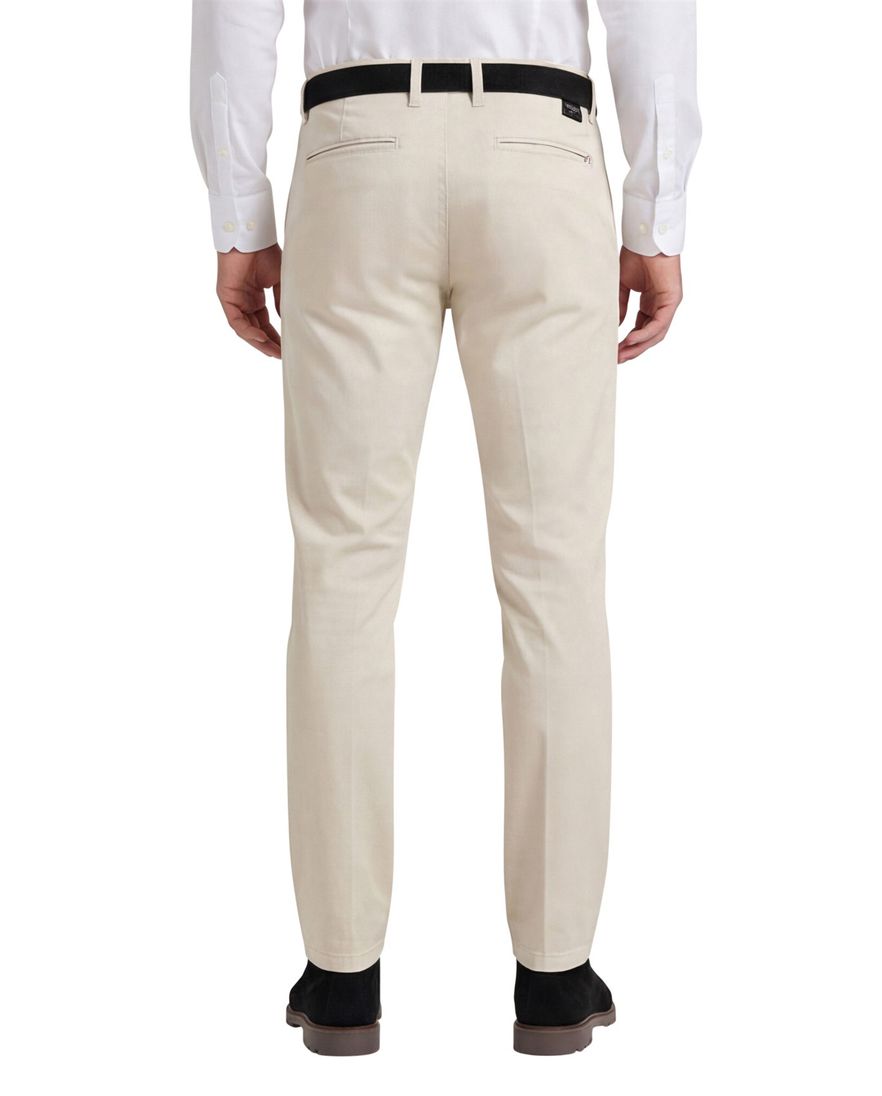 Replay Grover Pantalon chino beige effen slim fit katoen