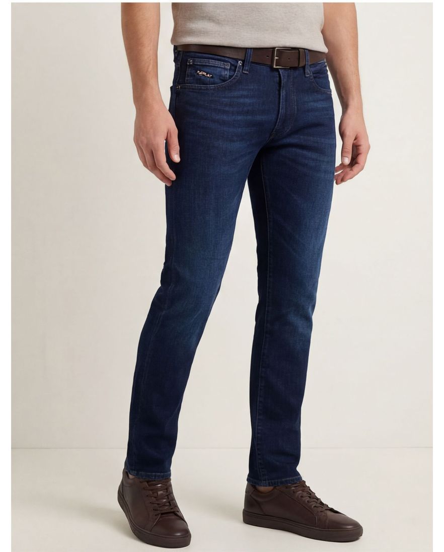 Replay Grover jeans donkerblauw effen denim normale fit