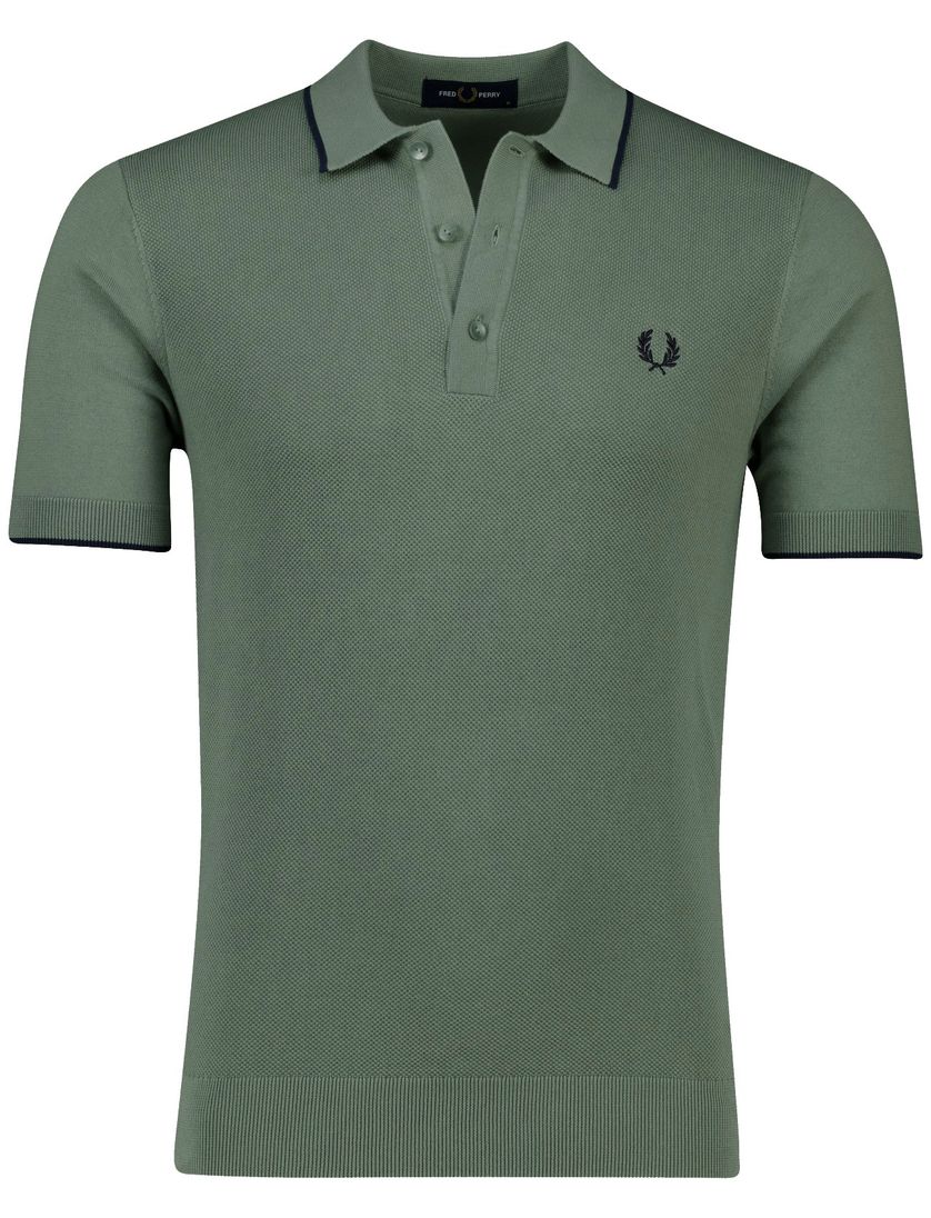 Fred Perry polo groen pique effen met boord