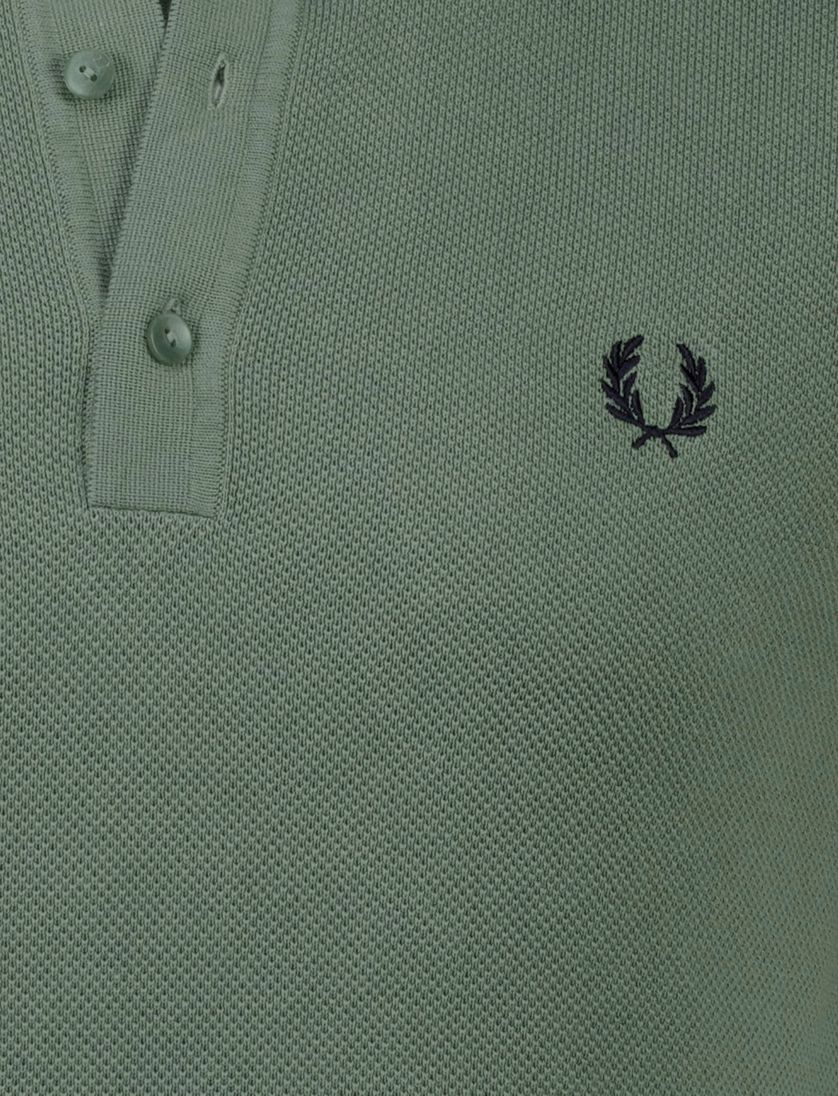 Fred Perry polo groen pique effen met boord