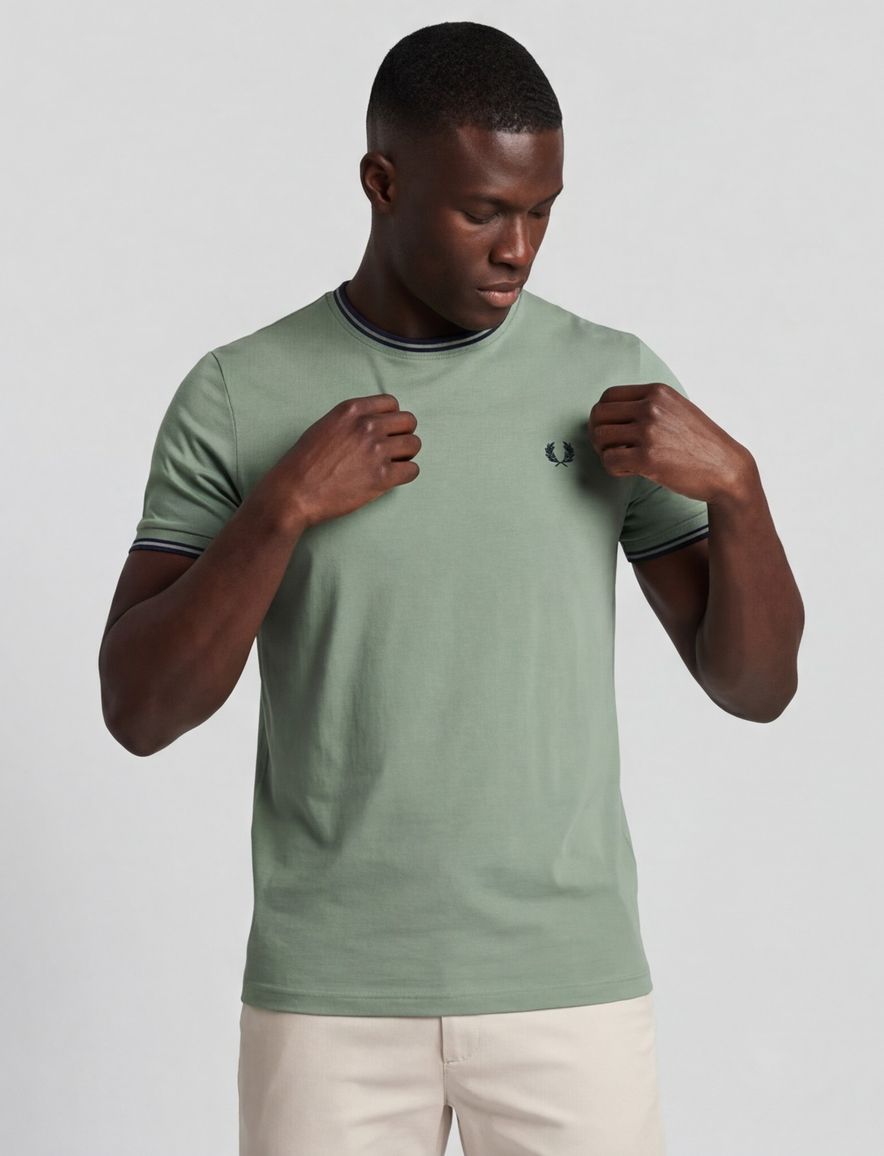 Fred Perry t-shirt groen katoen