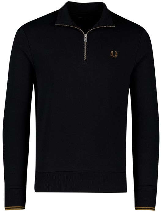 Fred Perry half zip sweater zwart