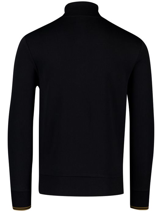 Fred Perry half zip sweater zwart effen