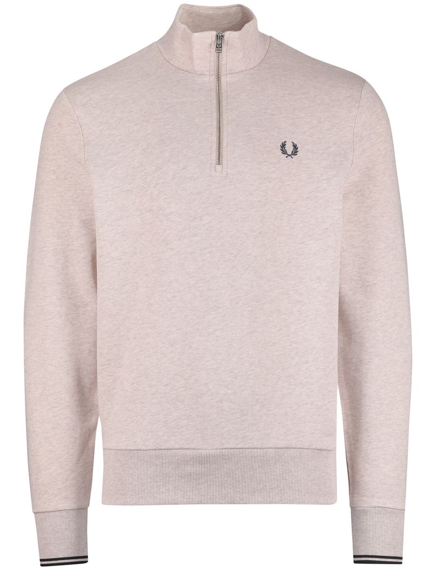 Fred Perry half zip trui melange roze gemêleerd