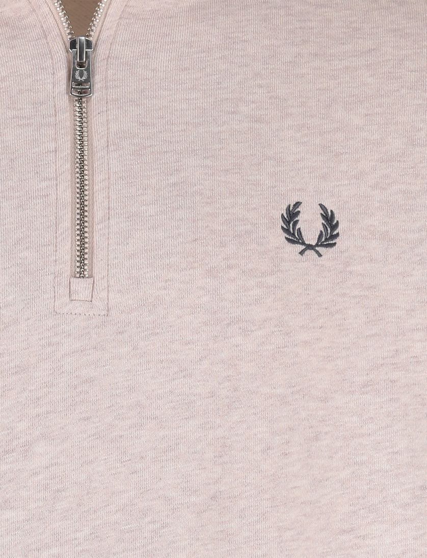 Fred Perry half zip trui melange roze 100% katoen