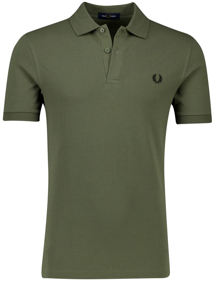 poloshirt Fred Perry donkergroen effen katoen