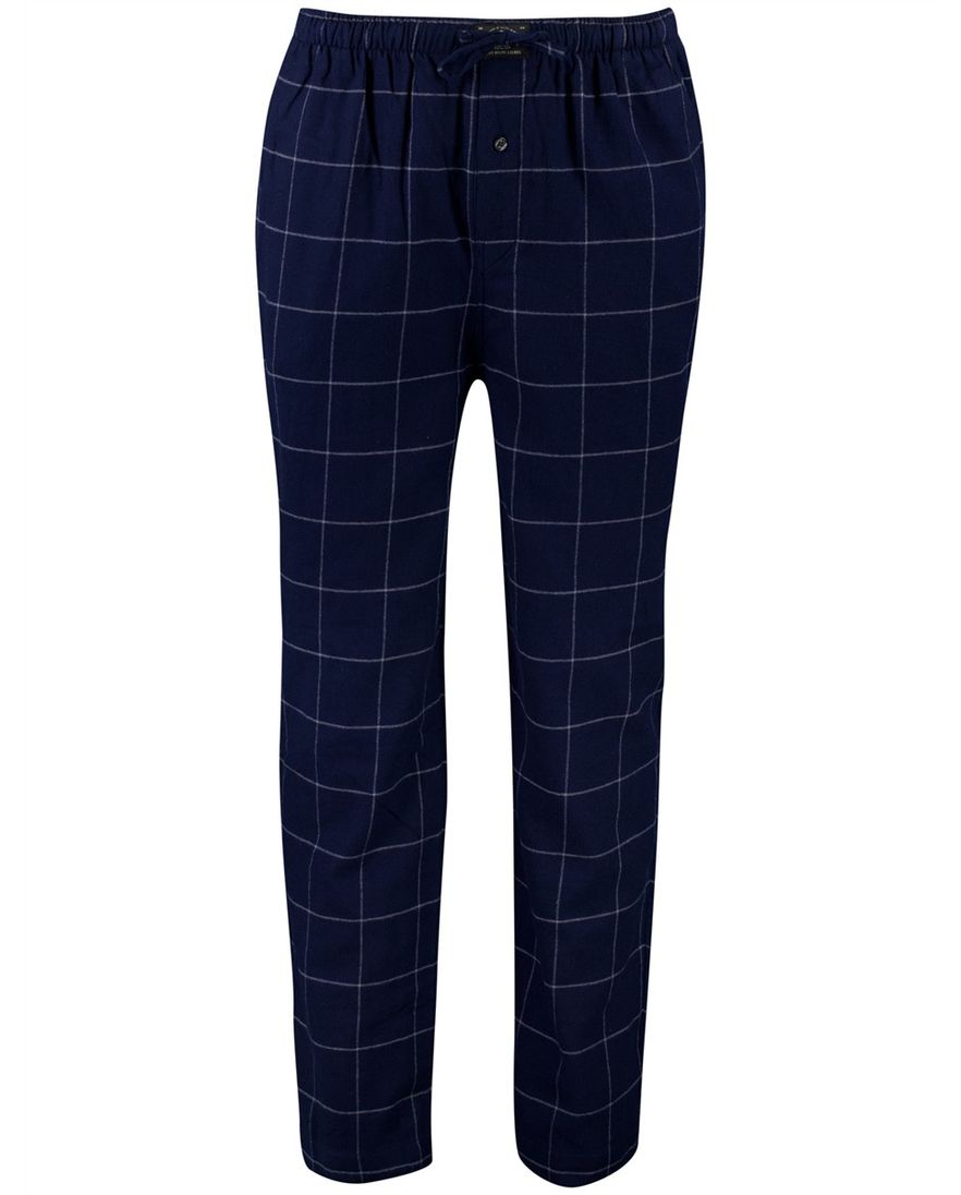Polo Ralph Lauren Pyjama donkerblauw ruit lang