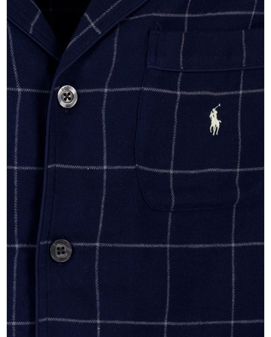 Polo Ralph Lauren Pyjama donkerblauw ruit lang