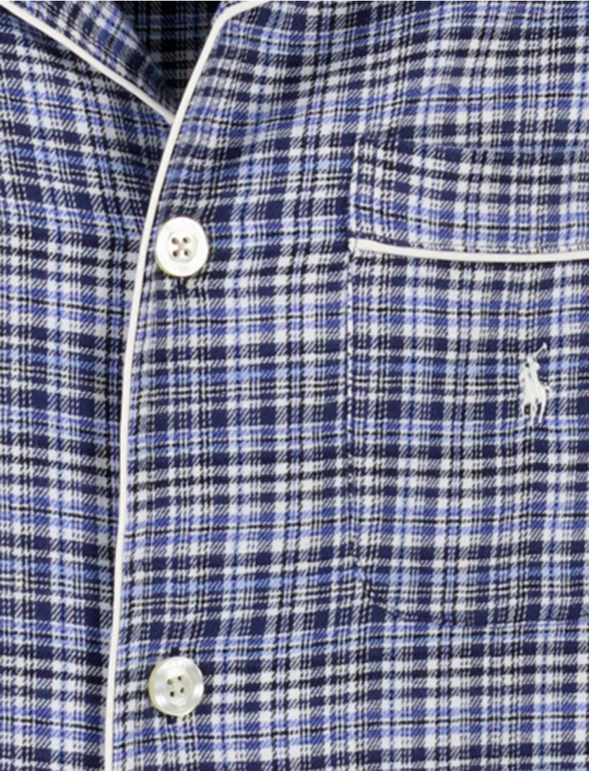 Polo Ralph Lauren Pyjama blauw ruit 100% katoen