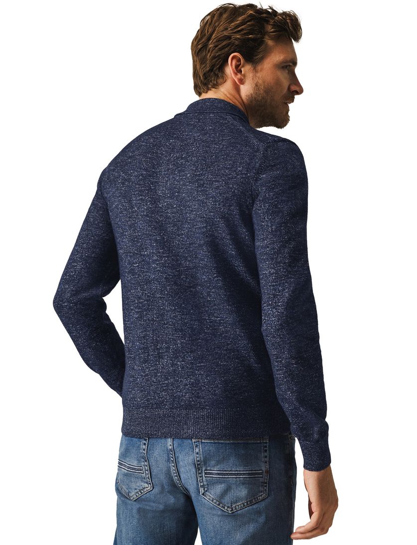 pullover polo lange mouw State of Art donkerblauw