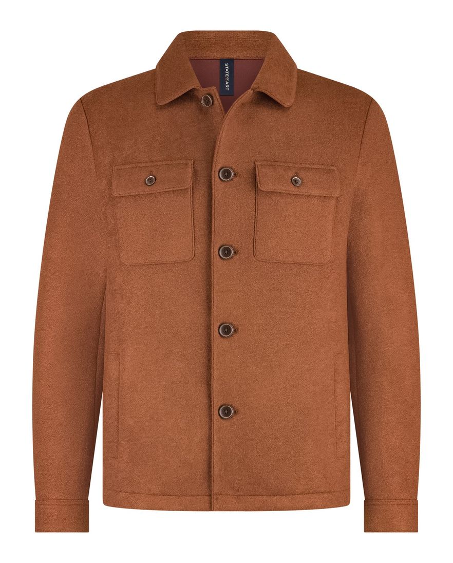 State of Art overshirt oranje borstzakken effen