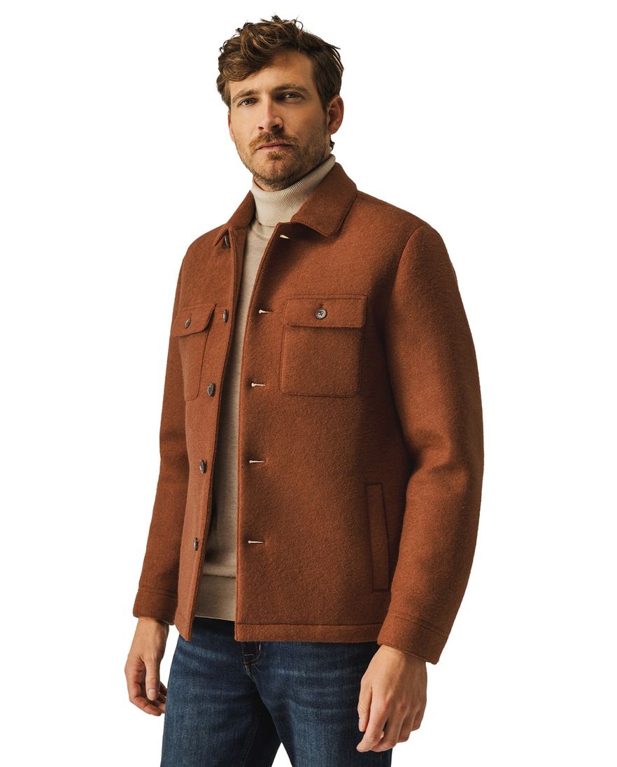 State of Art overshirt oranje borstzakken effen