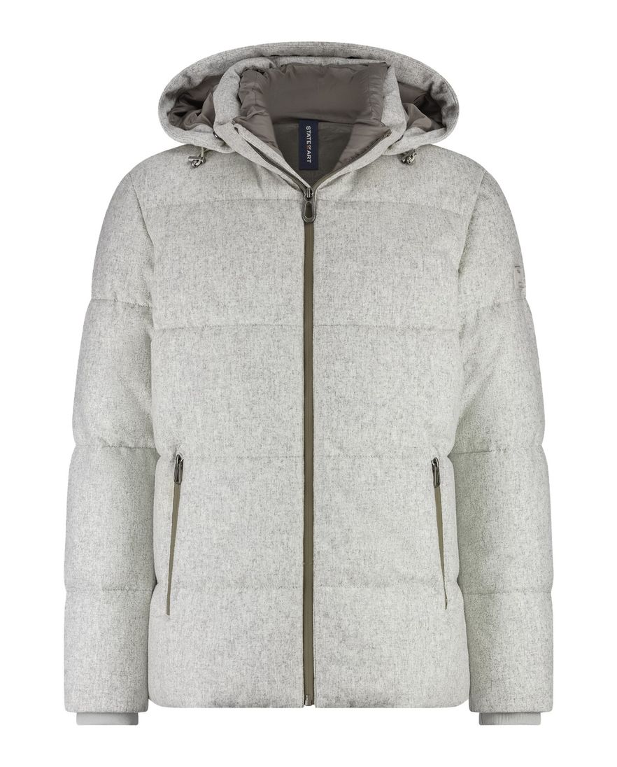 State of Art Regular fit winterjas wol gemeleerd