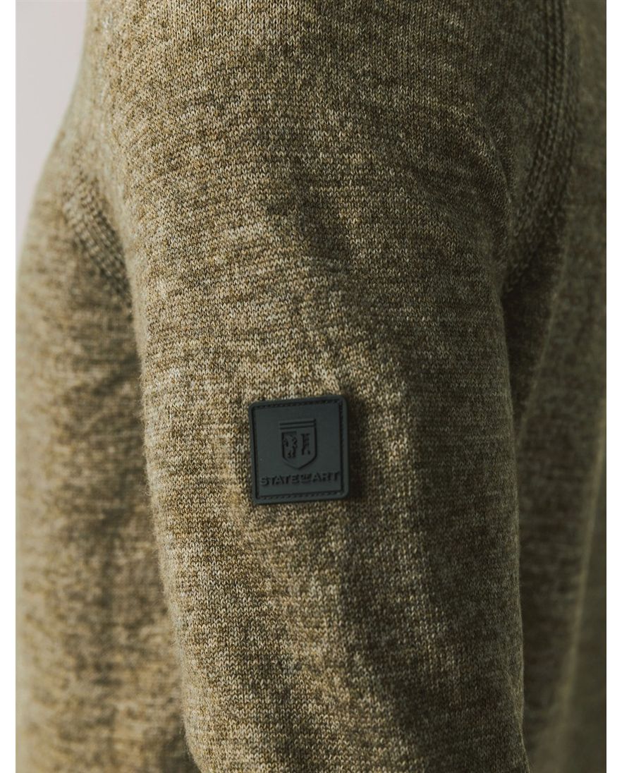 State of Art trui groen gemêleerd half-zip