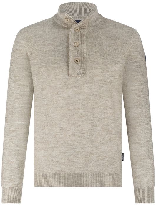 State of Art trui half-zip gemêleerd