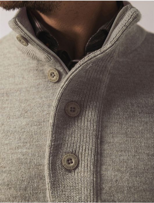 State of Art trui half-zip gemêleerd